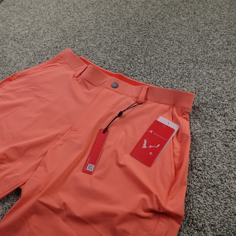 NEW Redvanly Shorts Mens L Orange Hanover Chino Golf Performance Stretch‎ Tech